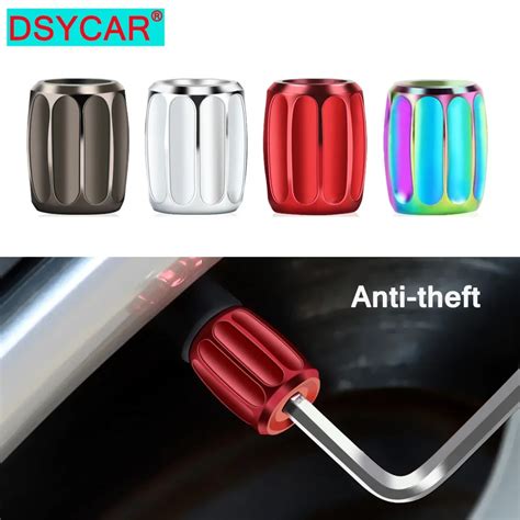 Dsycar Set Zinc Alloy Anti Theft Car Tire Valve Caps Wheel Tires Tire