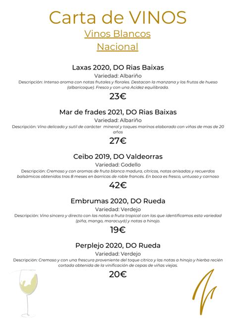 Carta De Vinos