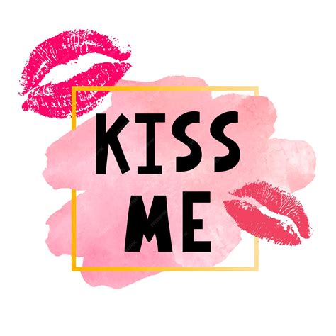 Premium Vector Kiss Me Hand Lettering Card