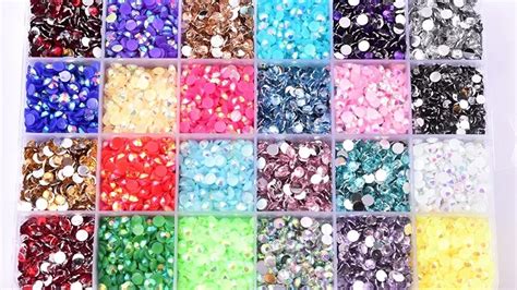 Oleeya Pcs Box Package Resin Rhinestone Mix Colors Crystal