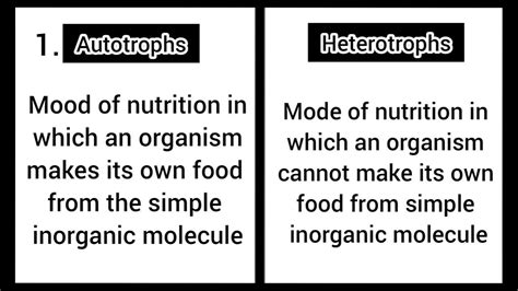 Difference Between Autotrophs And Heterotrophs Biology Class 10