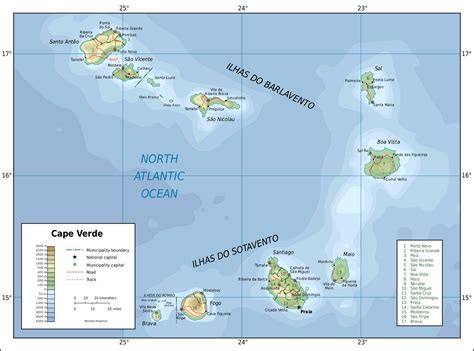 Topographic Map Of Cape Verde Mapsof Net