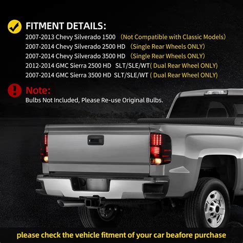 Dwvo Led Tail Light Assembly Compatible With Chevy Silverado