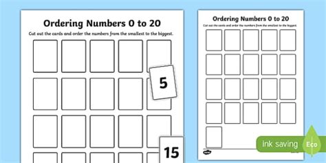 Ordering Numbers Worksheet 0 To 20 Teacher Made Twinkl