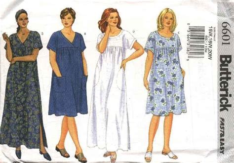 Butterick Sewing Pattern 6601 Womans Plus Size 28W 32W Easy Loose