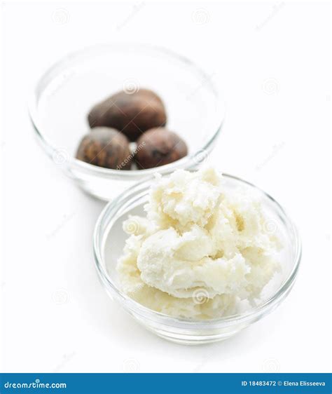 Shea Butter And Nuts In Bowls Stock Photo Image Of Moisturizer Skin