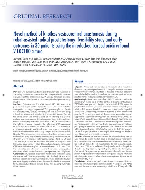 PDF Novel Method Of Knotless Vesicourethral Anastomosis During Robot