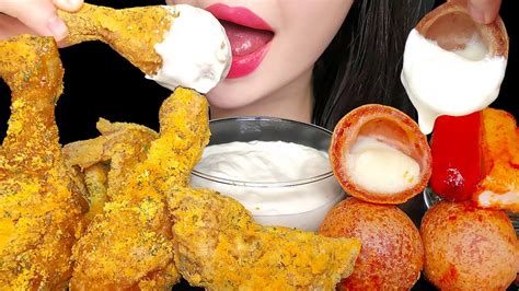 Bhc 뿌링클치킨 치즈볼 먹방 Asmr Korean Chicken Cheese Balls Mukbang Youtube