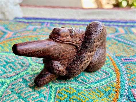 Serpent Kuripe Solid Wood Snake Kuripe Hand Carved With Exquisite