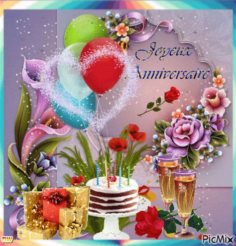 Joyeux Anniversaire Carte Anniversaire Fleurs Carte De Voeux