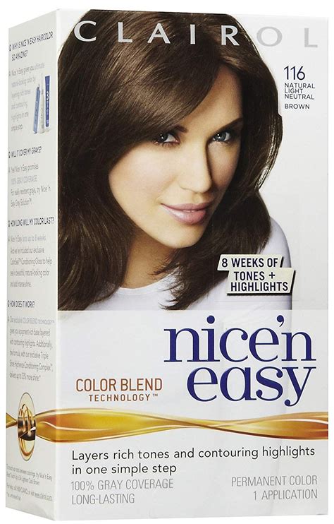 Clairol Nice N Easy Permanent Color 6116 Natural Light Neutral Brown 1 Ea Pack Of 1