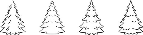 Premium Vector Minimalist Pine Tree Sketches Set In Hand Drawn Flat