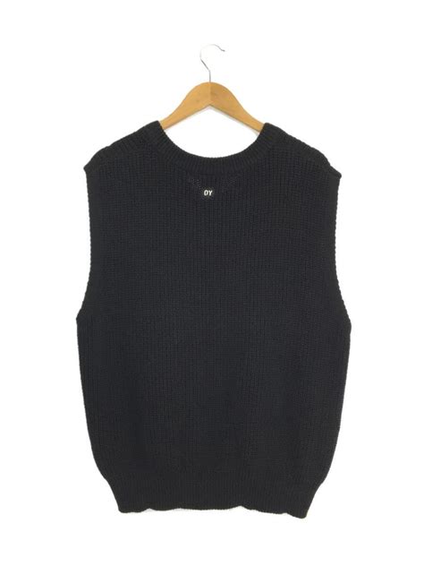 Oy Zigzag Stitch Knit Vest Blk