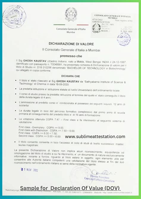 Italy Embassy Attestation Services DOV For Italy In Delhi