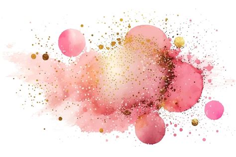 Premium Vector Hand Painted Splash Wet Pink Watercolor Splash Golden