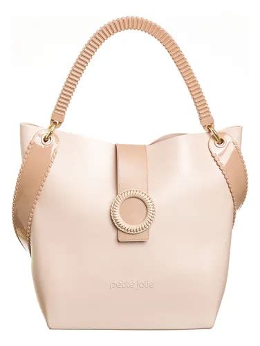 Bolso Estilo Vagabundo Petite Jolie City Correa Para La Mano Y El Hombro Color Nude MercadoLibre