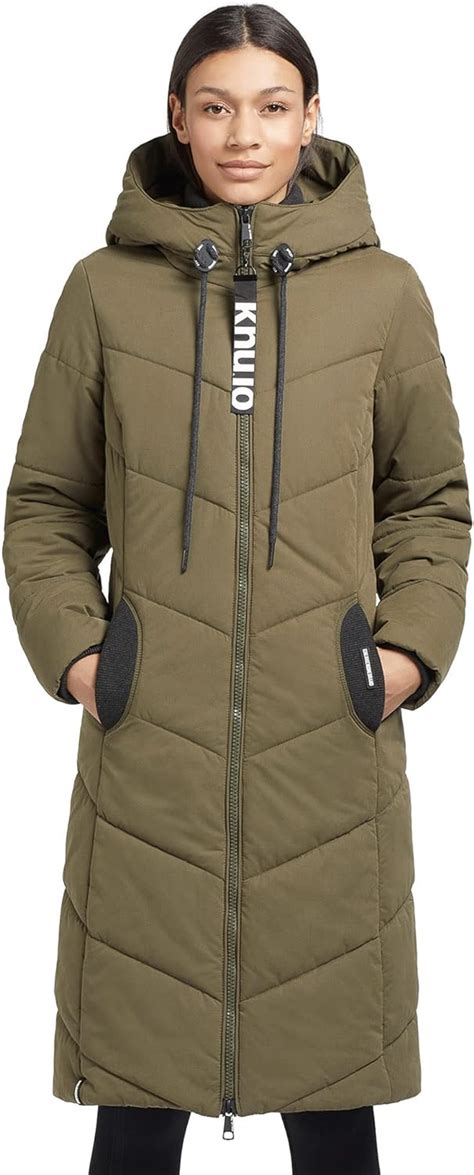 Khujo Damen Mantel Steppmantel Kapuze Lange Winterjacke Jacke Aribay