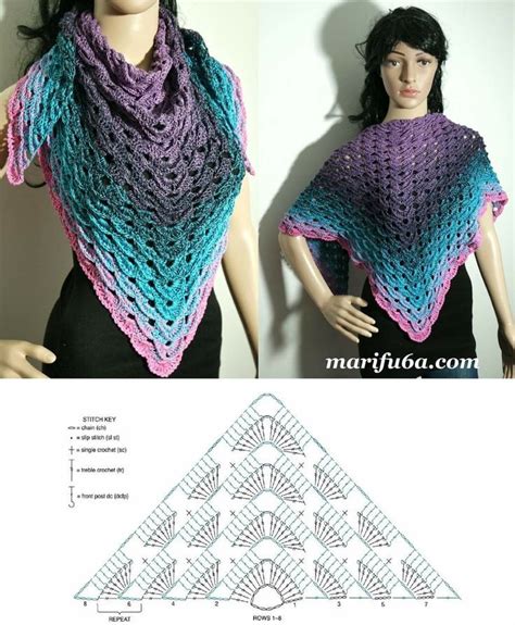 Pin By Dominika On Chusty Crochet Shawl Easy Shawl Crochet Pattern