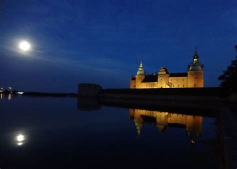 Wallpaper Bulan Swedia Bulan Purnama Sverige Kalmar Kalmarcastle