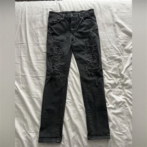 American Eagle Ripped Patched Jeans Size Depop