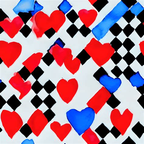 Kawaii Chibi Checkered Heart Watercolor Graphic Creative Fabrica