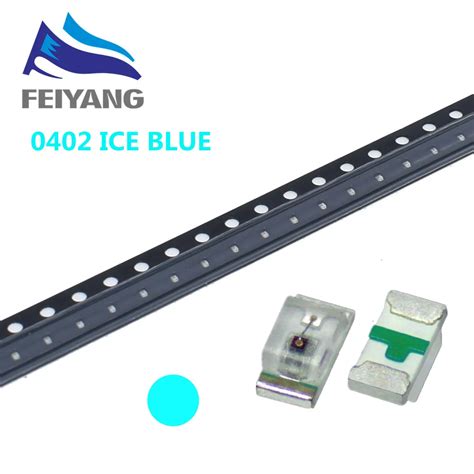 1000pcs 1005 0402 Ice Blue 0 01w Super Ultra Bright Smd Led Indication Smd 0402 Led Clear Blue