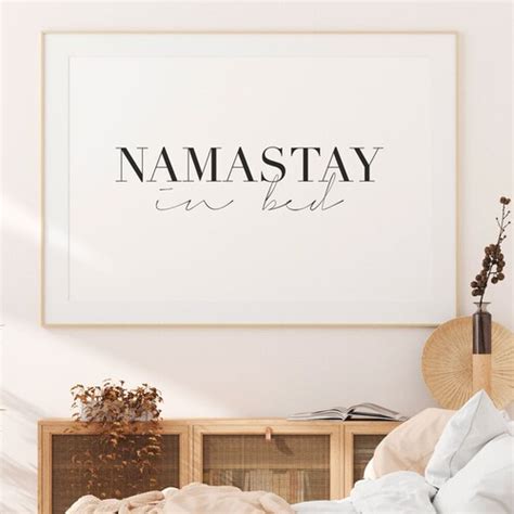 Namastay In Bed Bedroom Wall Art Bedroom Posters Modern Etsy