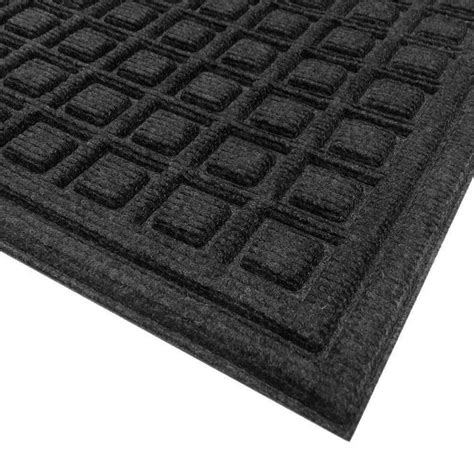 TrafficMASTER Black Fiber Rubber Commercial Door Mat Weather Resistant Polyester