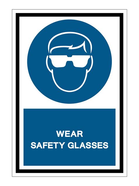 Wear Safety Glasses Sign 2315868 Vector Art At Vecteezy