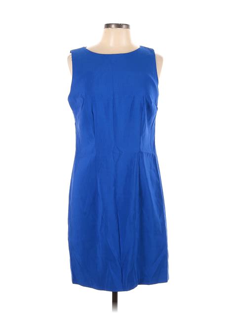 Alyx Solid Blue Casual Dress Size 12 65 Off Thredup