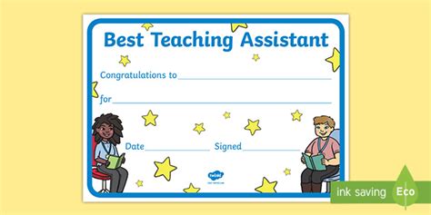 Best Teaching Assistant Certificate Teacher Made