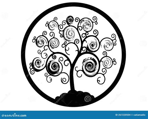 The Tree of Life, Black Over White Stock Illustration - Illustration of ...