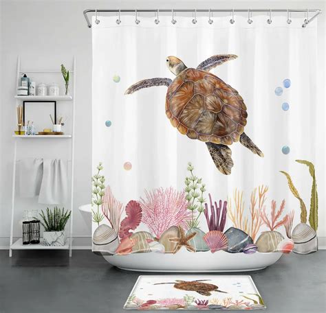 Oceanic Delight Colorful Marine Life Shower Curtain For Your Bathroom