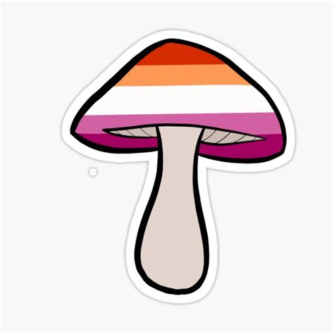 Lesbian Pride Mushroom Sticker For Sale By Renby Redbubble