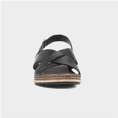 Hush Puppies Elena Womens Black Leather Sandals Shoe Zone