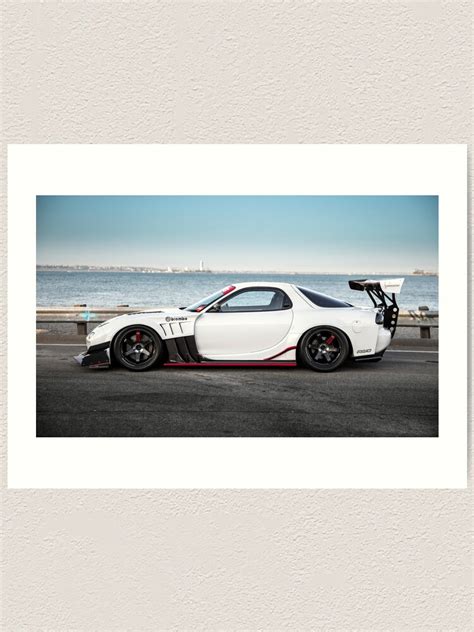 Widebody Mazda Rx7 Art Print For Sale By Mikekuhnracing Redbubble