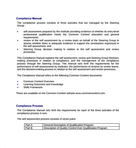 Free 9 Sample Compliance Manual Templates In Pdf Ms Word