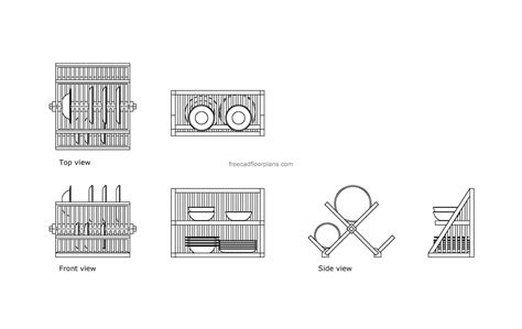 Dish Rack Autocad Block Free Cad Floor Plans