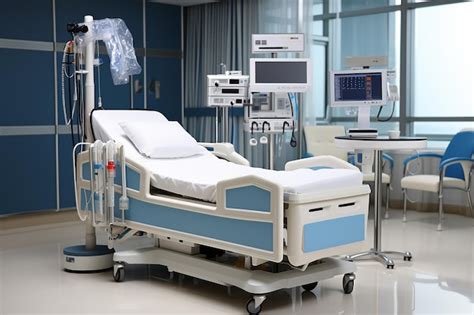 Premium AI Image Hospital Bed With IV Drip Ai Generated