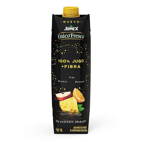 Jugo Jumex Único Fresco naranja piña y manzana adicionado con fibra 1 l