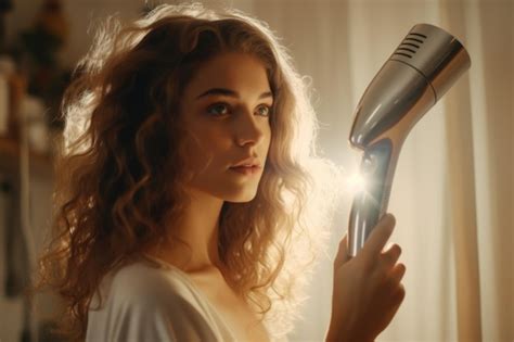 Premium Photo A Woman Holding A Hair Dryer In Her Hand Perfect For