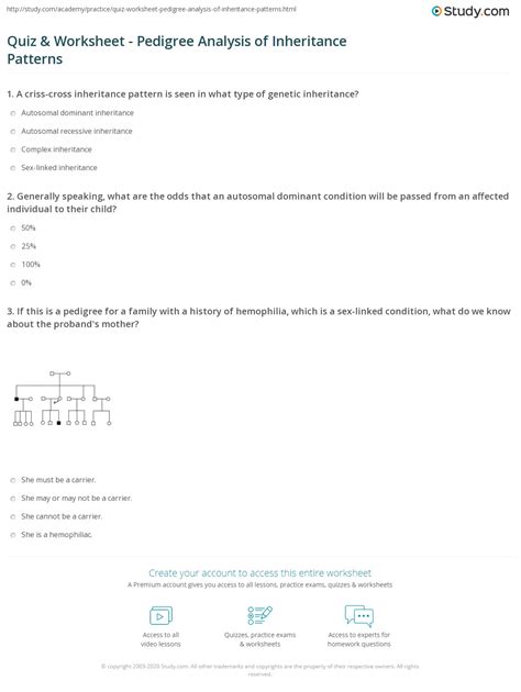 Patterns Of Inheritance Worksheet