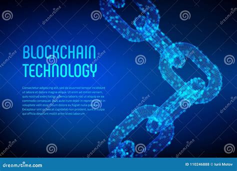 Block Chain Crypto Currency Blockchain Concept D Wireframe Chain