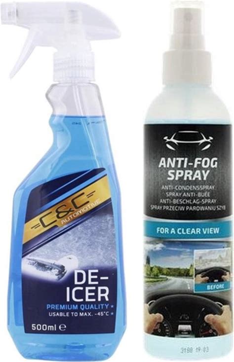 Pack de 2 Spray dégivrant et anti buée sans chiffon anti buée