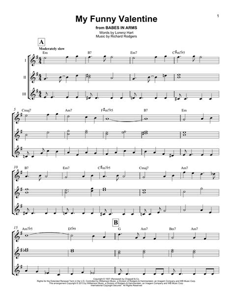 My Funny Valentine Sheet Music Rodgers And Hart Ukulele Ensemble