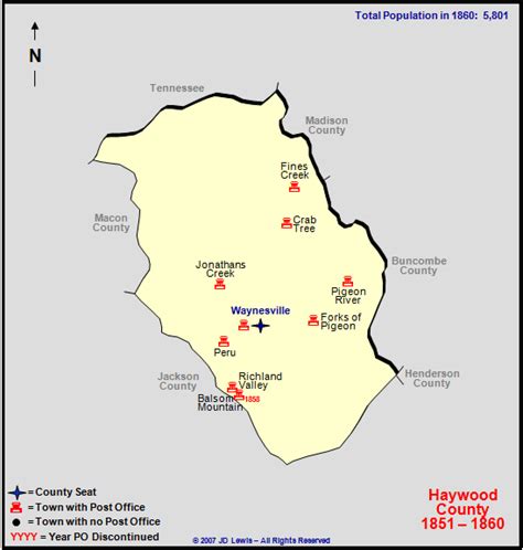 Haywood County, NC - 1851 to 1860