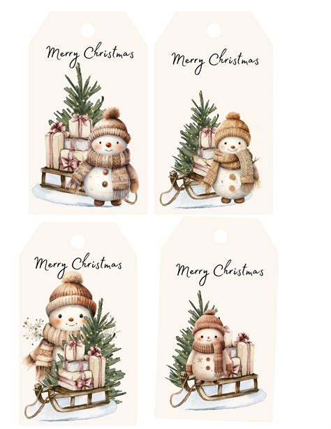 3x5 Christmas Gift Tags 12 Designs in All - Etsy