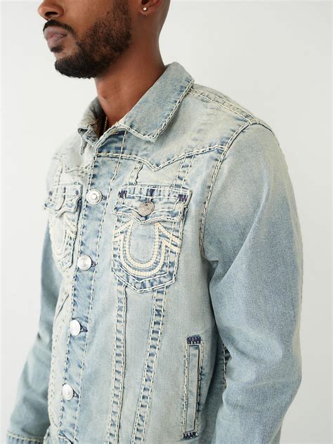 True Religion Jimmy Super T Rope Stitch Denim Jacket In Blue For Men Lyst