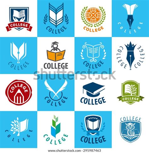 Large Set Vector Logos College Stock Vector (Royalty Free) 295987463 ...