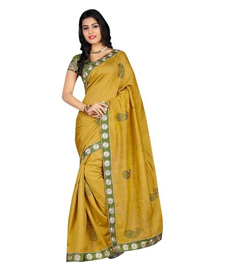 Bollywood Replica Yellow Bhagalpuri Silk Saree Buy Bollywood Replica